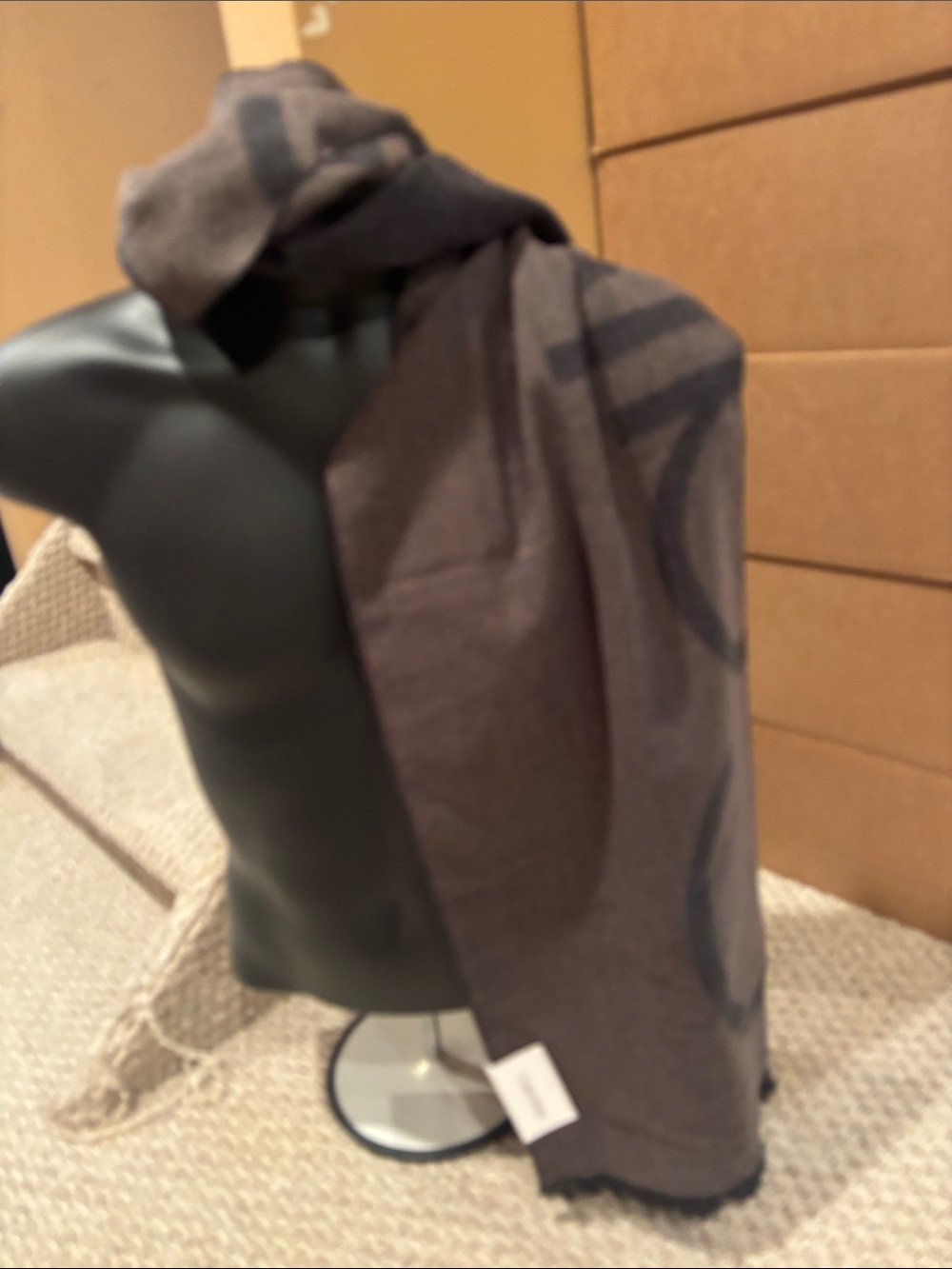 Calvin Klein Dark Brown/Black Logo Scarf Throw
